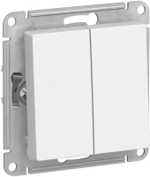 Переключатель 2-клавишный Systeme Electric Atlas Design 10АХ, лотос ATN001365