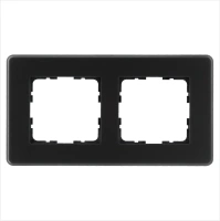 Рамка 2-постовая, стекло матовое Black Glass Jasmart G1002GB-RM