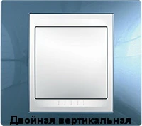 Рамка 2-пост вертикал. Голубой лед Schneider Unica MGU6.004V.554