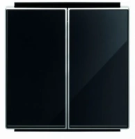 Выключатель 2-клав. стекло черное ABB Sky Niessen 2CLA811100A1001|2CLA851100A2501