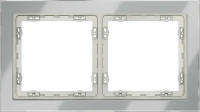 Рамка стеклянная на 2 поста Voltum S70 сталь глянцевая (VLS110205)