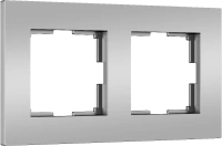 Рамка из пластика на 2 поста Werkel Slab серебро матовый W0022965
