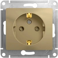Розетка с заземлением со шторками 16А Systeme Electric Glossa, титан GSL000445