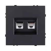 Розетка двойная Ethernet RJ45 Cat.6, черный бархат Brionilux серия Z (ZG018BK)