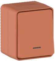 Выключатель 1-клавишный Systeme Electric AtlasDesign PROFI IP54 О/У с подсветкой, сх.1а, 10АХ, ТЕРРАКОТОВЫЙ ATN547013