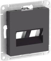 Накладка двойная Systeme Electric AtlasDesign для информационных функций типа Keystone, БАЗАЛЬТ ATN001490