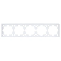 Рамка серия FD 5-постовая, цвет белый глянцевый Jasmart FD1005W