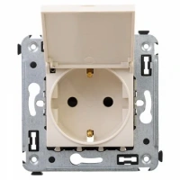 Розетка 220v с крышкой ванильная дымка DKC Avanti 4405013