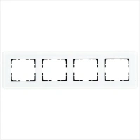 Рамка 4-постовая, стекло матовое White Glass Jasmart G1004GW-RM