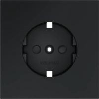 Накладка для розетки с заземлением и защитными шторками Voltum S70 графит Soft touch пластик (VLS000707)