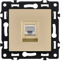 Розетка Ethernet RJ45 Cat.6, золотой бархат Brionilux серия G Plast (GP017GD)