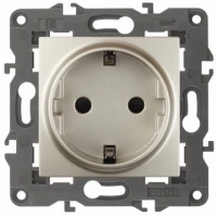 Розетка 220v c/з шампань ЭРА Элеганс 14-2101-04