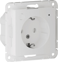 Умная розетка со шторками с заземлением Zigbee 10А, L+N, Systeme Electric AtlasDesign Smart белый ATN000145Z