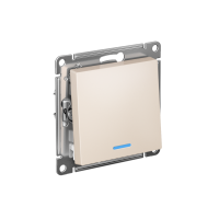 Переключатель 1-клавишный Systeme Electric AtlasDesign с подсветкой, сх.6а, 10АХ, мех., быстрозажим. клем., БЕЖЕВЫЙ ATN000263S