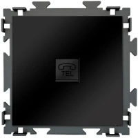 Розетка телефон CGSS цв. Черный PL-W201T-BCM