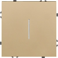 Выключатель 1-клавишный 10А/250В с LED подсветкой, золотой Kollinger Eclipse EC-007GD