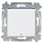 Выключатель 1-клав. + подс. ABB Levit белый - дымчатый чёрный 2CHH590146A6062
