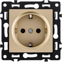 Розетка штепсельная 16A/250 В, со шторкой золотой бархат Brionilux серия G Plast (GP66010GR)