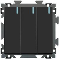 Выключатель 3-клав CGSS цв. Черный PL-W103-BCM