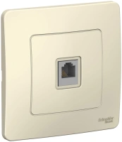 Розетка скрытой установки телефонная RJ11 Systeme Electric Blanca, Молочный, BLNIS011002