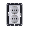 Розетка штепсельная SCHUKO двойная 16A/250 В, белый Kollinger REA-032WH для Aspekt, Eleganz, Reflex
