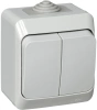 Выключатель 2-клавишный Systeme Electric Etude, серый BA10-042C