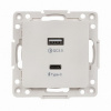 Зарядка usb 2 порта тип А-C 2100 mA белая EKF EYR-2USB-type-C