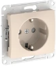Розетка Systeme Electric Glossa с заземлением со шторками, 16А, механизм, быстрозажим. клем., БЕЖЕВЫЙ GSL000245S