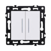 Выключатель 2-клавишный проходной 10А/250В с LED подсветкой, белый Kollinger Asthetik AS-011WH