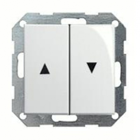 Выключатель управления жалюзи кнопочный GIRA пластик белый глянцевый 015800 | 029403