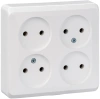 Розетка четырехместная без заземления 16А Systeme Electric Etude, БЕЛЫЙ PA16-205B