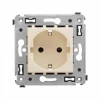 Розетка 220v c/з и шторками ванильная дымка DKC Avanti 4405003