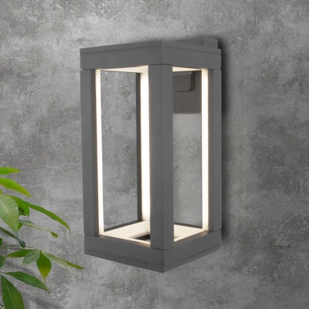 Уличный настенный светодиодный светильник Frame LED IP54 Elektrostandard 1527 TECHNO LED серый