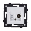 Розетка двойная TV (мама) + RJ45 Cat.5, белый Kollinger REA-012WH для Aspekt, Eleganz, Reflex