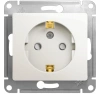 Розетка с заземлением со шторками 16А Systeme Electric Glossa, перламутр GSL000645
