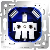 Механизм розетки с заземлением и защитными шторками 16А, с USB A+A Voltum (VLS0404M)