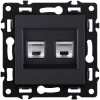 Розетка двойная Ethernet RJ45 Cat.6, черный Kollinger Asthetik AS-018BK
