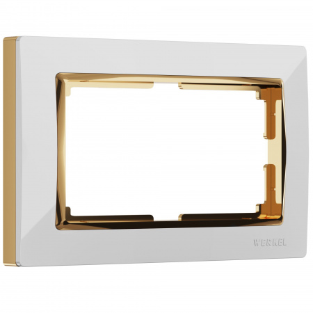 Рамка из пластика для двойной розетки Snabb белый/золото Werkel Snabb белый/золото W0081933