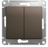 Переключатель 2-клавишный схема 6/2 10AX Systeme Electric Glossa, шоколад GSL000865
