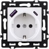 Розетка штепсельная SCHUKO 16A/250 В с USB A+C 20W, белый Kollinger Asthetik AS-016WH
