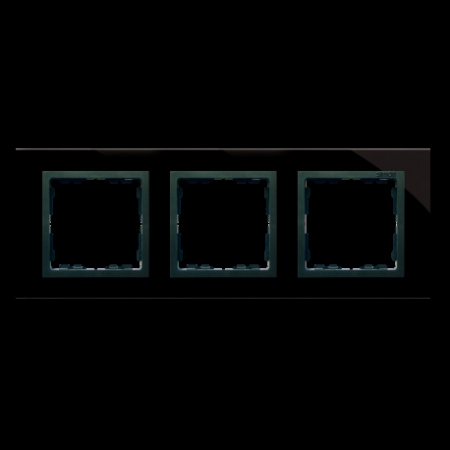 Рамка 3-пост Чёрный (стекло)-Графит Simon 82 82837-32