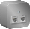 Розетка двойная компьютерная RJ45 с изолирующей пластиной Systeme Electric Blanca., BLNIA045453, Алюминий