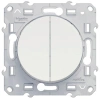 Выключатель двухклавишный 10 AX Odace Schneider Electric белый S52R211