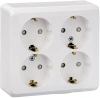 Розетка четырехместная с заземлением со шторками 16А Systeme Electric Etude, БЕЛЫЙ PA16-208B