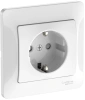 Розетка Systeme Electric Glossa с заземлением со шторками, 16А, в сборе, быстрозажим. клем., БЕЛЫЙ GSL000144S