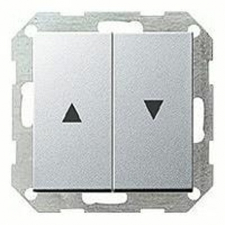 Выключатель управления жалюзи кнопочный GIRA пластик под алюминий 015800 | 029426