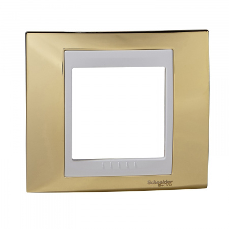 Рамка 1-постовая Unica Schneider Electric золото MGU66.002.804