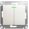 Выключатель 2-клавишный с подсветкой схема 5а 10AX Systeme Electric Glossa, перламутр GSL000653