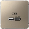 Высокоскоростная розетка USB А+С Systeme Electric ArtGallery шампань GAL000529