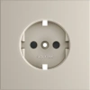 Накладка для розетки с заземлением и защитными шторками Voltum S70 кашемир Soft touch пластик (VLS000703)